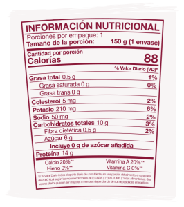 Información Nutricional cereza