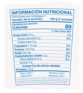 Información Nutricional natural