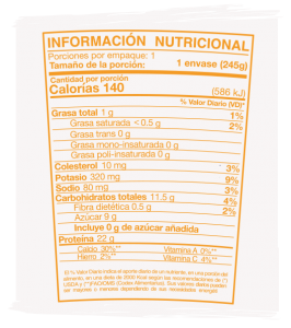 Información Nutricional Mango